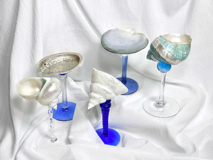 Copas de Vino de Cristal Ecológicas Hechas a Mano con Diseño de Conchas Marinas, Regalos Empresariales, para Picnics y Fiestas - Product Image 2