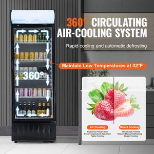 Frigorifero Commerciale per Bevande da 9,7 Cu.Ft/275L, Espositore Refrigerato con Porta in Vetro, Congelatore e Frigo - Product Image 5