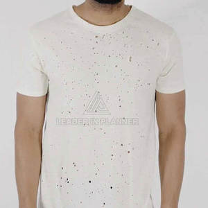 เสื้อยืดดีไซน์ดิสเทรสคุณภาพสูง เสื้อยืดขายดีสำหรับผู้ชาย เสื้อยืดดิสเทรสสีพื้นสำหรับผู้ใหญ่ - Product Image 5