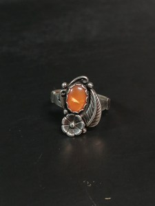 Sterling Silver 925 Amber Tone Floral Leaf <b>Ring</b> Boho Nature Design Handmade Gemstone <b>Ring</b> Gift For Women - Product Image 2