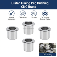 Pièces de quincaillerie OEM pour guitare acoustique et électrique, en laiton C360 chromé, usinées CNC, avec bague de cheville de réglage à bride