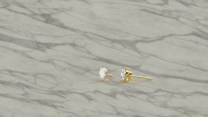 Minimalist 18K Gold <b>Stud</b> <b>Earrings</b> Marquise Cut Diamond Solitaire Eye Shaped <b>Studs</b> <b>Earrings</b> Fine Jewelry for Women - Product Image 3