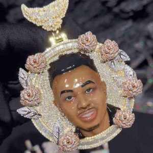 Colgante Personalizado de Plata de Ley 925 con Moissanita Deslumbrante, Diseño 3D Esmaltado VVS, Totalmente Iced Out, Estilo Hiphop - Product Image 3