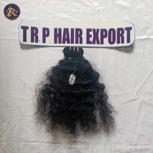 100% Natural ondulado 12 \ "Negro Remy extensiones de cabello de alta calidad virgen indio templo trenzado cabello crudo - Product Image 3