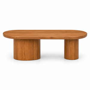 Table à manger ovale moderne en teck massif, imperméable, écologique, durable, design minimaliste, stable, mobilier de maison de luxe - Product Image 1