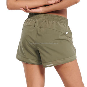 Women's New Summer Sporty High Waist Board Shorts Quick Dry Breathable Waterproof Yoga <b>Pant</b> Casual Style Plain Dyed 100% Cotton - Product Image 4