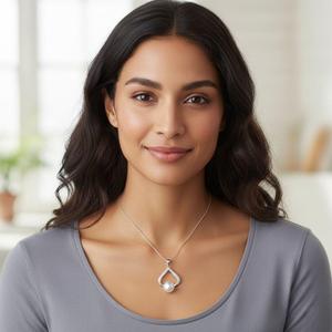 Pendentif en argent 925 en forme de goutte d'eau avec breloque en perle de cristal, tendance pour femmes, bijoux classiques à porter au quotidien - Product Image 4