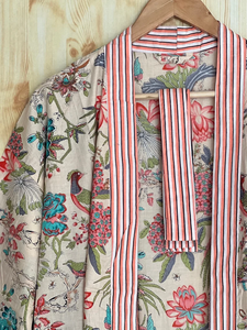 Bata Kimono con Estampado de Dibujos Animados para Mujer, Suave y Transpirable, de Algodón Tejido, Camisón de Verano Hecho a Mano, ODM, Cuello en V, Cintura Elástica - Product Image 3