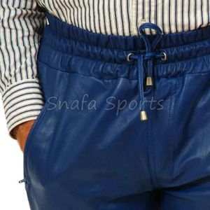 Shorts en cuir de couleur unie pour hommes, style vintage, légers, respirants, confortables, personnalisables, style streetwear - Product Image 5