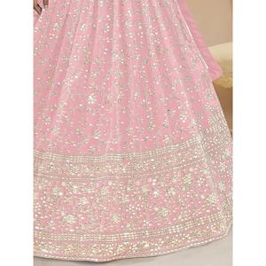 Paillettes roses spectaculaires Georgette Wedding Wear Lehenga Choli - Product Image 2