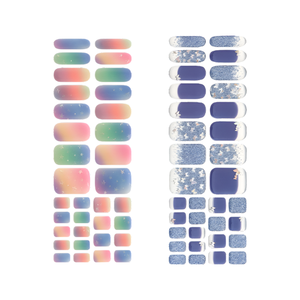 Tiras de Uñas de Gel, Fabricadas en Corea, Adhesivos de Uñas Semicurados, OEM ODM, Arcoíris, Estrella, Brillante, Mariposa - Product Image 3