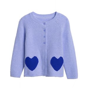 Women Knitted Cotton/Wool <b>Cardigan</b> Sweater <b>Heart</b> Embroidery Button for Sorority Fraternity Wear Front Logo school campus styles - Product Image 5