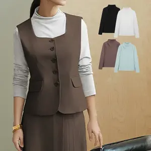 Chemisier drapé à demi-cou en soie mélangée pour femmes fabriqué en Chine (design coréen) disponible en 4 styles - Product Image 1