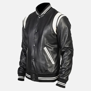<b>Mens</b> <b>Leather</b> <b>Jacket</b> Custom Embroidered Canva Varsity Winter Waterproof Stand Collar Eco-Friendly Sorority Logo <b>Jacket</b> - Product Image 1