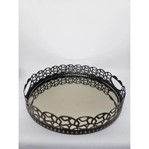 Plateau de service en laiton finition dorée pour mariage, dîner, table, café, nourriture, petit-déjeuner – Fournisseur grossiste - Product Image 2