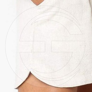 Pantalones cortos informales transpirables para mujer, talla superior ajustable, con logotipo personalizado, color blanco, para verano - Product Image 6