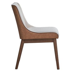 Set di 2 sedie da pranzo bianche e marroni, comode sedie laterali per il tuo tavolo da pranzo - Product Image 3