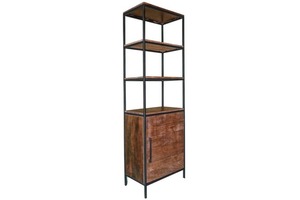 Estantería de Madera Moderna de Estilo Industrial, Modular, Ahorra Espacio, Resistente, con 3 Estantes y Almacenamiento para Sala de Estar u Oficina en Casa - Product Image 4