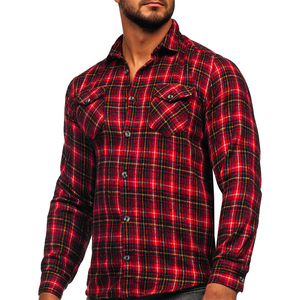 Camisas de Franela a Cuadros para Hombre, Estilo Nuevo, de Alta Calidad, Manga Larga, Corte Regular, Diseño Personalizado, Estampado Informal, 100% Algodón - Product Image 1