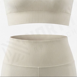 Female <b>Sexy</b> Gym Wear Custom Logo Two Piece Activewear Women <b>Set</b> Breathable Fitness <b>Bra</b> Leggings Girl Plain Outfit Gear - Product Image 5