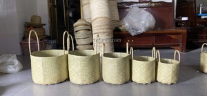 Panier en jonc de mer tressé, design basique multifonctionnel, pour rangement domestique, artisanat fabriqué au Vietnam, directement de l'usine - Product Image 3