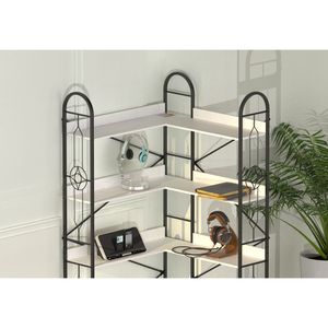 Libreria Angolare Moderna a 5 Ripiani, Grande Scaffale Aperto con Vani Alti per Esposizione e Conservazione - Product Image 4