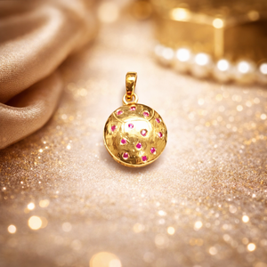 Colgante delicado hecho a mano de plata de ley 925 con circonita cúbica rubí, piedra de nacimiento de julio, para ella. - Product Image 6