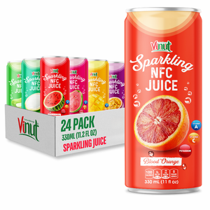 Zumo espumoso de naranja OEM ODM Fabricante de bebidas de etiqueta privada Fábrica de Vietnam Fórmula personalizada 330ml Lata de aluminio 24 Latas Cartón - Product Image 1