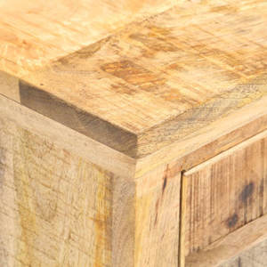 Mueble cama de madera maciza de mango y caña natural Mesitas de noche medianas en tono madera natural - Product Image 6