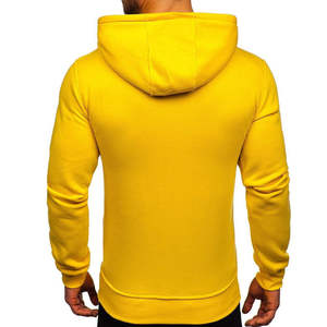 Sweat-shirt à capuche en molleton jaune pour homme, coupe ample, motif camouflage décontracté, poche intégrée, vêtement d'hiver 100% coton coupe-vent - Product Image 2