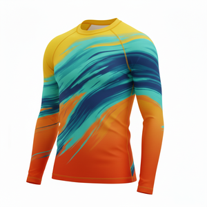 Maillot de compression à manches courtes de qualité supérieure, sublimé, respirant, coutures durables, pour MMA, BJJ, surf, entraînement, personnalisable - Product Image 3