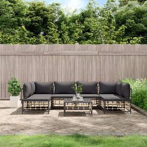Conjunto Modular de Muebles de Jardín de Poliratán Antracita, Cómodo y Elegante - Product Image 1