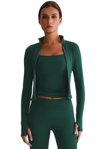 Chaqueta Deportiva Ajustada con Cierre para Mujer, Top de Yoga con Orificios para Pulgares y Conjunto de Ropa Deportiva, Marca Privada, para Running y Yoga - Product Image 3