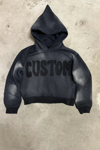 Custom 3D Puff Print Rhinestone Hoodie Heavyweight Cotton <b>Fleece</b> Pullover Streetwear Oversized Winter <b>Jacket</b> For Streetwear - Product Image 5