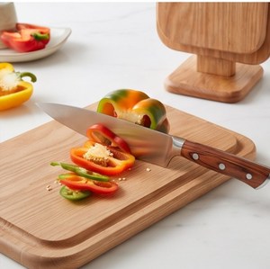 <b>Wooden</b> Chopping Blocks 2 <b>Piece</b> Set Rectangle with Handle Hole and Vertical Stand Holder - Product Image 5