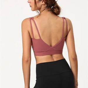 Breathable <b>Women's</b> High Support Sport Bra with Custom Logo Front Position Private Label Spandex/Cotton Latest Fashion Design - Product Image 2
