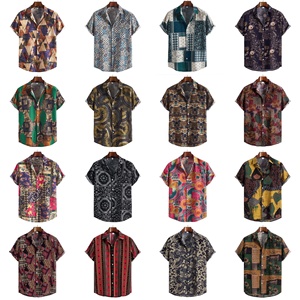 Chemise homme en lin à manches courtes, imprimée par sublimation, boutonnée, légère, décontractée, style hawaïen, pour les vacances à la plage, été. - Product Image 1