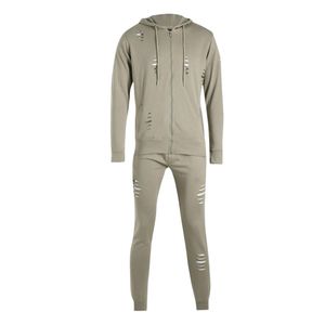 Custom Distressed Tracksuit Men's Streetwear Hoodie and <b>Jogger</b> <b>Set</b> Vintage Washed Athletic Casual Sportswear <b>Matching</b> Two Piece - Product Image 1