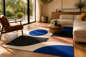 Alfombra de Lana Anudada a Mano con Diseño Geométrico Abstracto, Alfombra Moderna con Bloques de Color, Alfombra de Diseño Contemporáneo, Tamaño Personalizado - Product Image 5