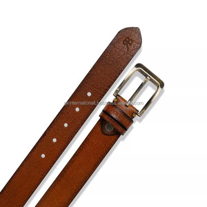 Cinturón de cuero informal de moda al por mayor para el trabajo, negocios, hebilla de una sola punta marrón, cinturón de cuero genuino para hombres, vestido - Product Image 5