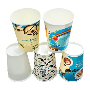 Custom Logo Flexo Printed Food Grade Carton Corrugated Disposable White <b>Paper</b> Cups for Hot Drinks Soup Coffee Serving - Product Image 3