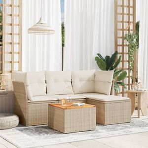 Conjunto de sofá de jardín beige y blanco crema - Product Image 1