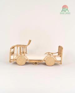 Lit en rotin naturel artisanal de style bohème chic en forme de voiture pour la chambre d'enfant, meubles et décoration pour la chambre d'enfant - Product Image 2