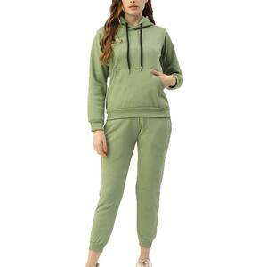 OEM Women Eco-Friendly Breathable Quick Dry Lightweight 100% Polyester <b>Workout</b> <b>Hoodie</b> Jogger Set Gym Fitness Tracksuit - Product Image 1