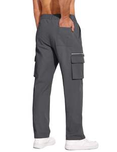 Pantalons cargo pour hommes en gros, pantalons cargo de couleur unie, pantalons cargo de haute qualité fabriqués au Pakistan avec logo imprimé numériquement - Product Image 3