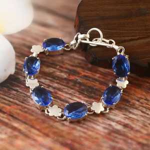 Blue Tanzanite Bracelet Oval Gemstone 925 Sterling Silver Jewelry <b>For</b> Women <b>Men</b> Elegant Gift Bracelet - Product Image 1