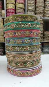 ริบบิ้นลูกไม้ปักลายออร์แกนซ่าประดับเลื่อมเมทัลลิกและลูกปัดสำหรับรองเท้าและกระเป๋า - ขายส่งราคาพิเศษ - Product Image 2