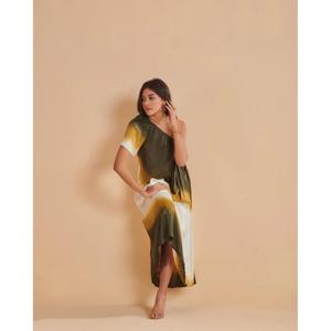 Robe longue asymétrique tie-dye pour femme, élégante et sans manches, idéale pour les vacances d'été - Product Image 3