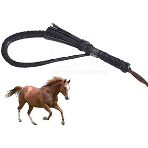 Fouet d'équitation en cuir PU avec sangle de poignet, léger, pour l'entraînement équestre, pour cavaliers professionnels - Product Image 2