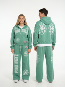 Ensemble de survêtement 2 pièces Pro Felt personnalisé pour homme, en molleton 100 % coton, imprimé Tigre Étoile, style décontracté streetwear - Product Image 4